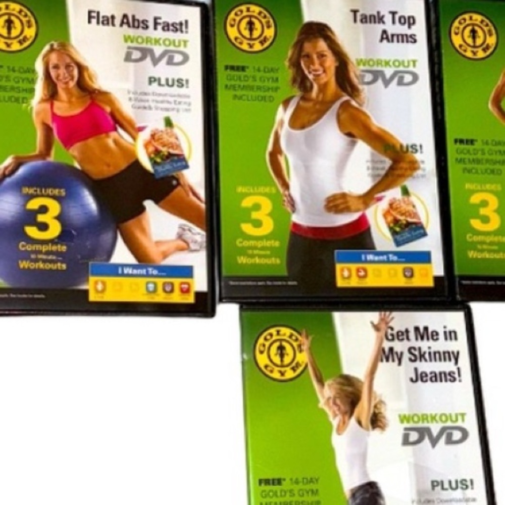 New sealed GOLDS GYM 7 complete workout DVDs
